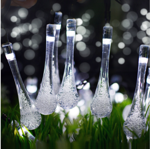 30 Leds Outdoor Solar Water Drop Light String Garden Landscape Lamp