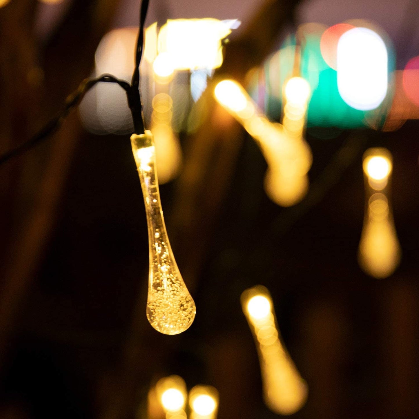 30 Leds Outdoor Solar Water Drop Light String Garden Landscape Lamp