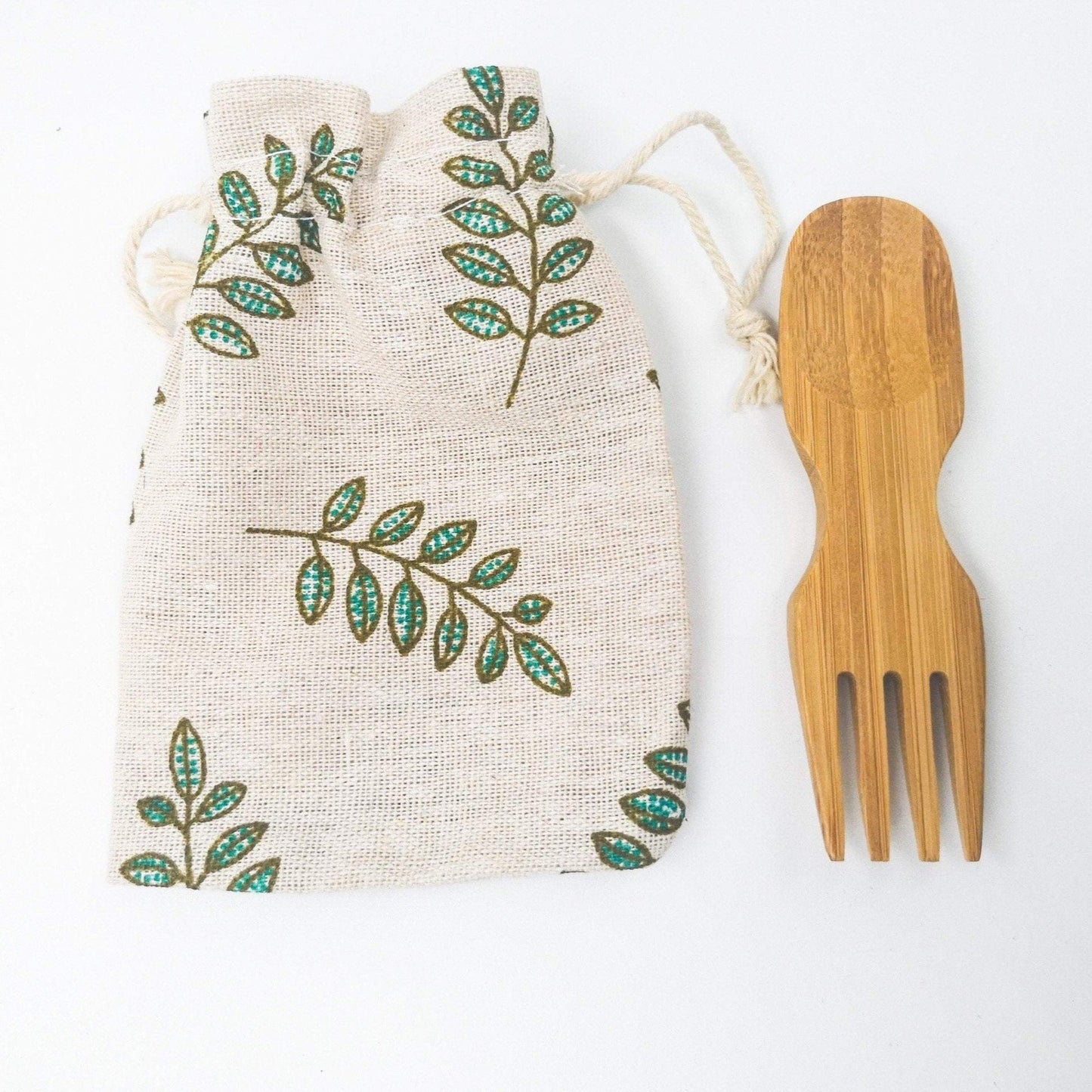 Natural Bamboo Spork-Zero Waste Free Of Plastic-Sustainable Cotton