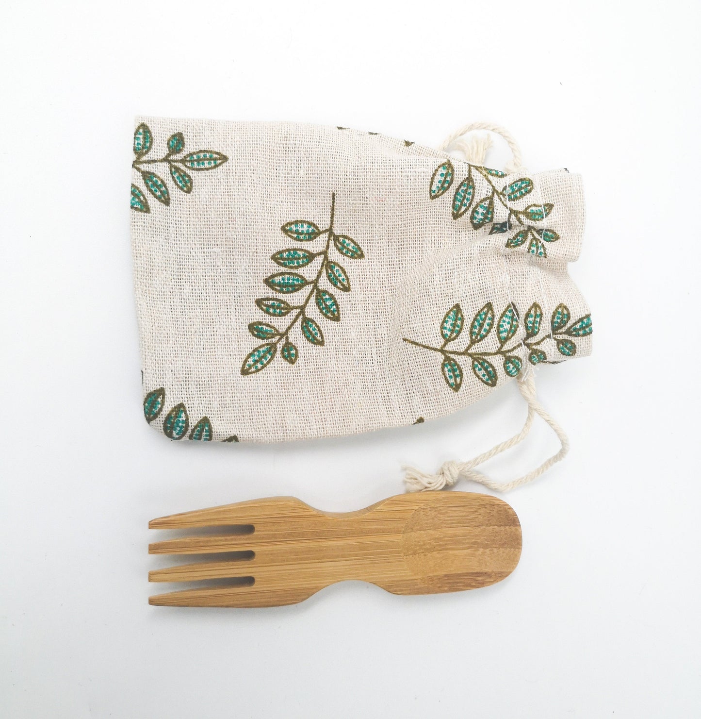 Natural Bamboo Spork-Zero Waste Free Of Plastic-Sustainable Cotton